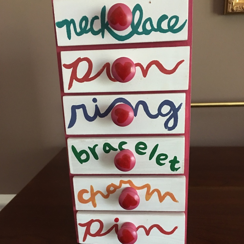 Hand painted girl’s  jewelry storage drawers